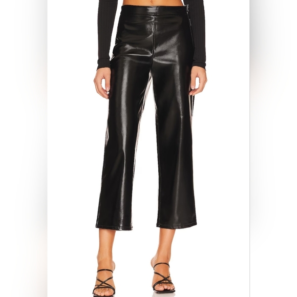 Blank NYC Pants - Faux Leather Wide Leg in Right On Time BLANKNYC